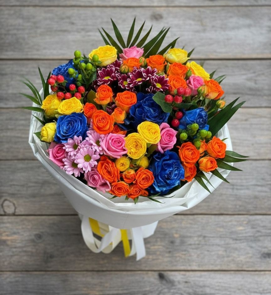 Букет цветов из: Розы и Хризантемы в Покровский городок