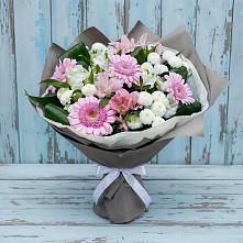 Букет цветов из:  Герберы, Альстромерии и Хризантемы #REPLACE_PRED# Покровский городок