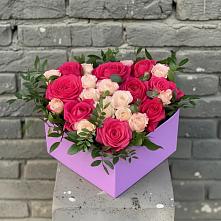 Цветочная композиция из Розы в коробке в Покровский городок
