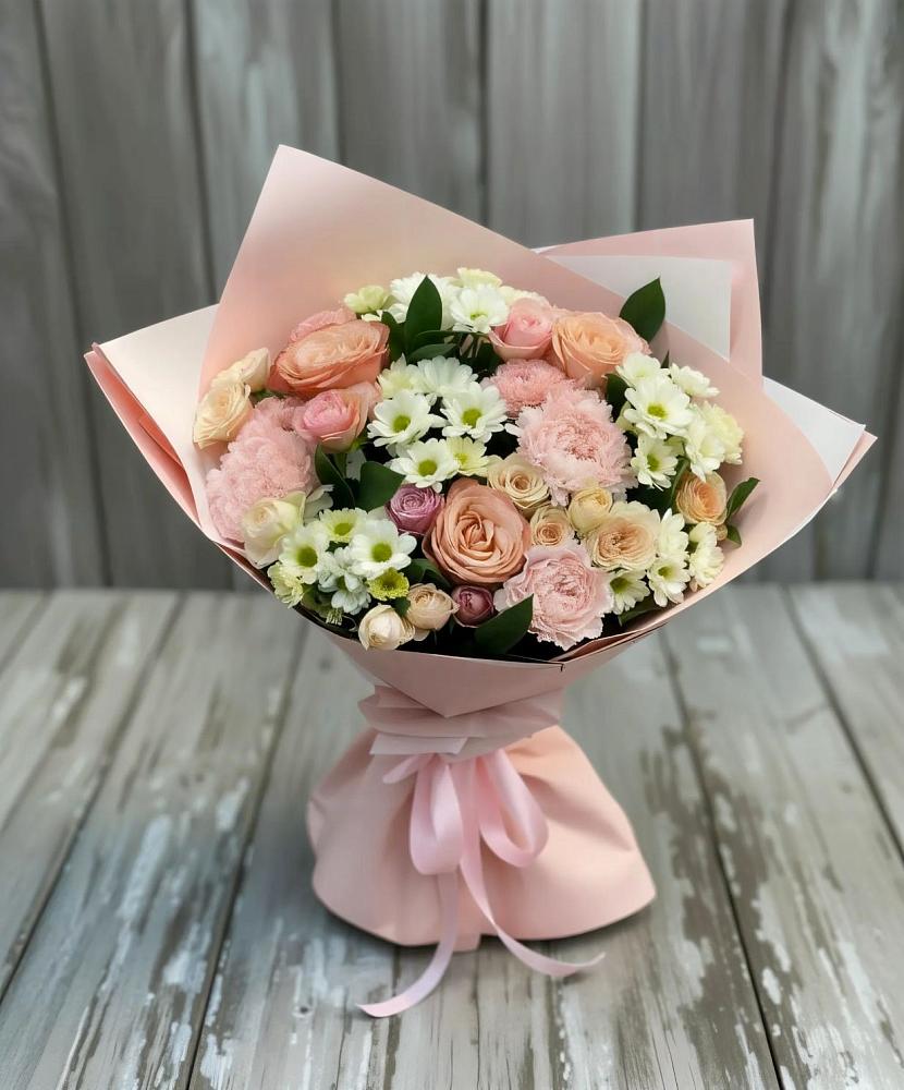 Букет цветов из: Гвоздики, Розы и Хризантемы в Покровский городок