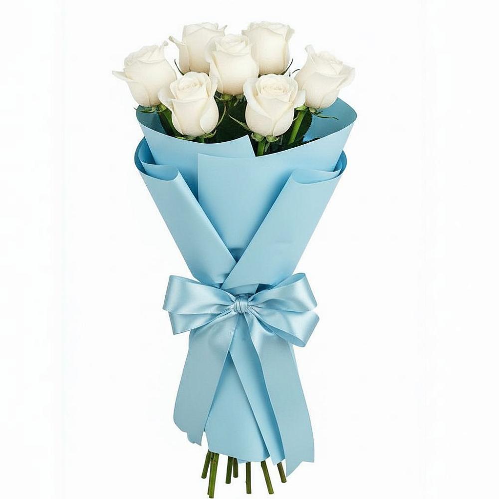 Букет 7 белых роз Проуд в Покровский городок