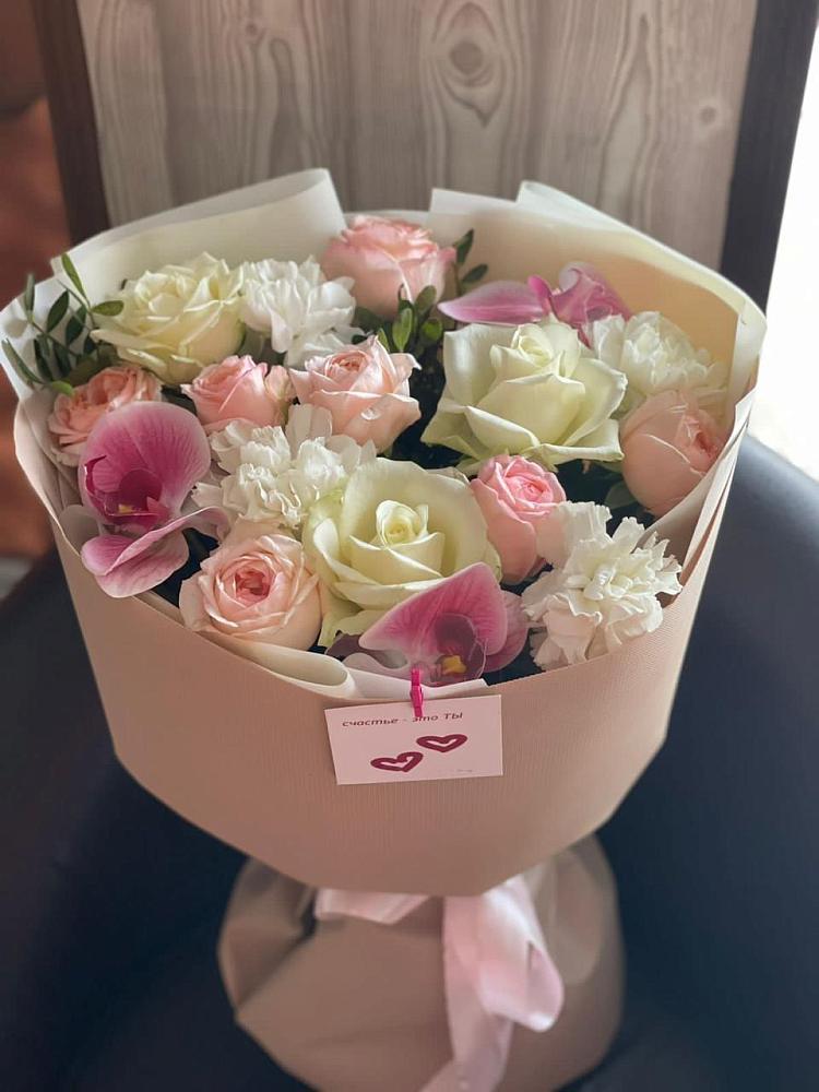 Букет цветов из: Орхидеи, Розы и Гвоздики в Покровский городок