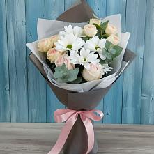 Букет цветов из:  Хризантемы и Розы в Покровский городок