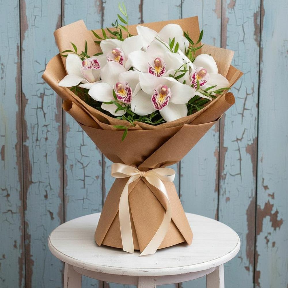 Букет цветов из: Орхидеи и Розы в Покровский городок