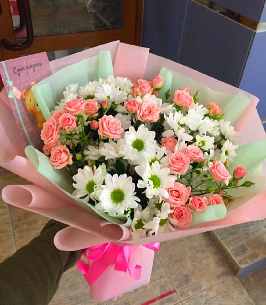 Букет цветов из: Розы и Хризантемы в Покровский городок