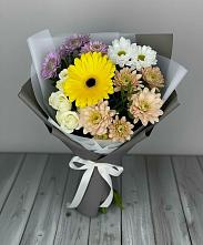 Букет цветов из:  Розы, Герберы и Хризантемы в Покровский городок