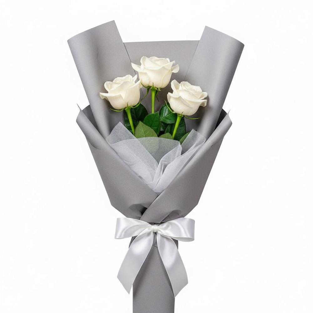 Букет 3 белые розы в Покровский городок