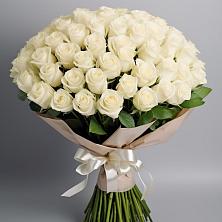 Букет 101 беля роза Белоснежка в Покровский городок
