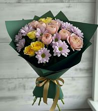 Букет цветов из:  Хризантемы и Розы в Покровский городок