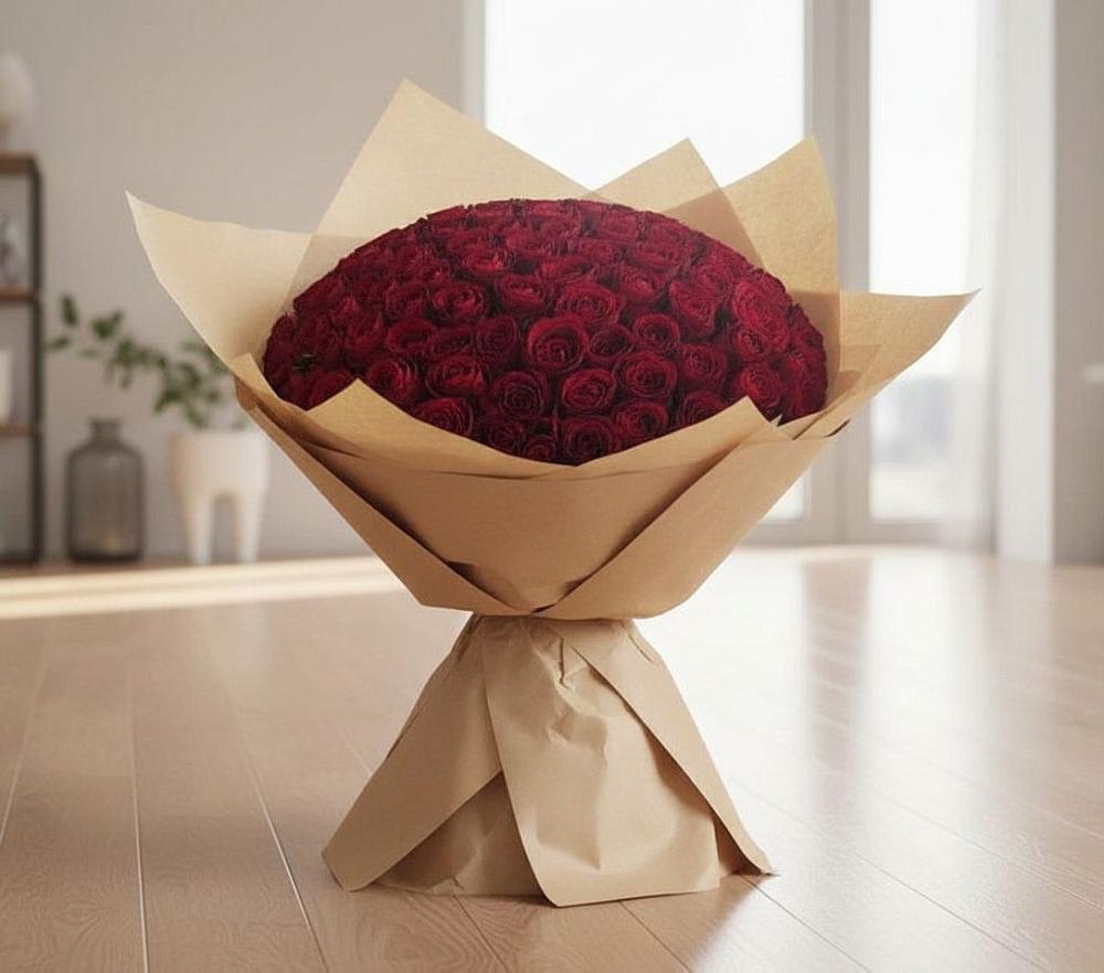Букет 101 Красная роза в Покровский городок