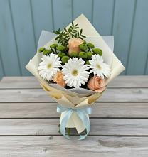 Букет цветов из:  Герберы, Розы и Хризантемы в Покровский городок