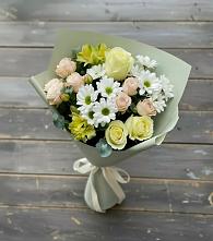 Букет цветов из:  Альстромерии, Розы и Хризантемы #REPLACE_PRED# Покровский городок