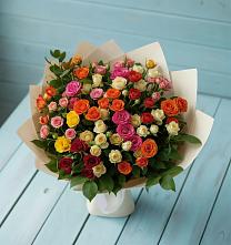 Букет Микс из разноцветных кустовых роз #REPLACE_PRED# Покровский городок